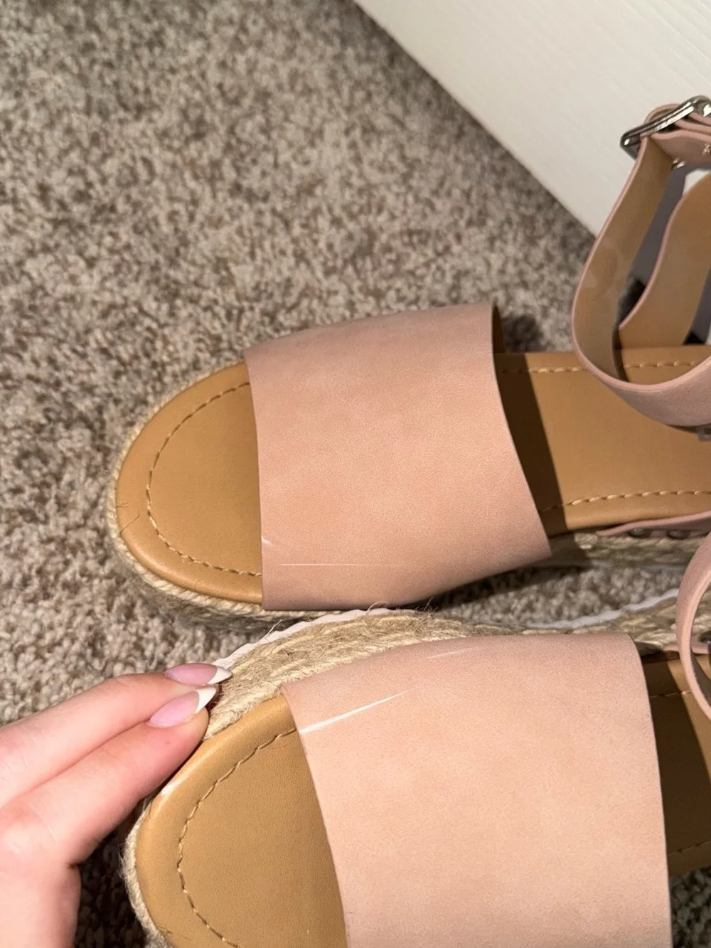 Soda Pink Platform Ankle-Strap Espadrille Sandals